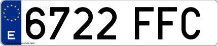 Ejemplo de matrícula española 6722 FFC