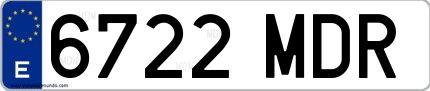 Ejemplo de matrícula española 6722 MDR