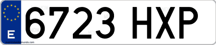 Ejemplo de matrícula de coche ordinaria 6723 HXP