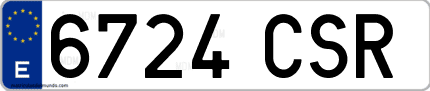 Ejemplo de matrícula de coche ordinaria 6724 CSR
