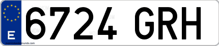Ejemplo de matrícula de coche ordinaria 6724 GRH