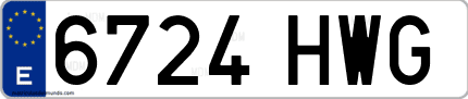 Ejemplo de matrícula de coche ordinaria 6724 HWG