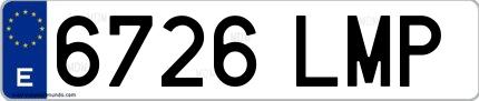 Ejemplo de matrícula española 6726 LMP