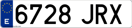 Ejemplo de matrícula de coche ordinaria 6728 JRX