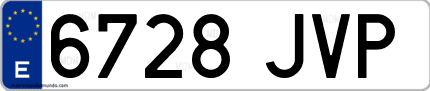 Ejemplo de matrícula de coche ordinaria 6728 JVP