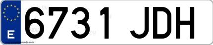 Ejemplo de matrícula española 6731 JDH