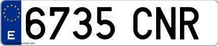 Ejemplo de matrícula española 6735 CNR