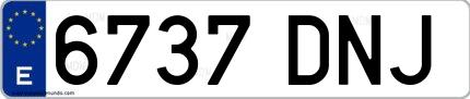 Ejemplo de matrícula española 6737 DNJ