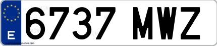 Ejemplo de matrícula española 6737 MWZ