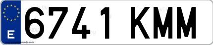 Ejemplo de matrícula española 6741 KMM