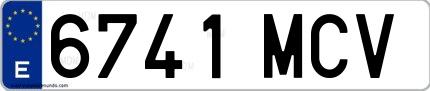 Ejemplo de matrícula española 6741 MCV