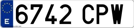 Ejemplo de matrícula española 6742 CPW