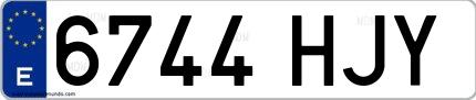 Ejemplo de matrícula española 6744 HJY