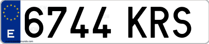 Ejemplo de matrícula de coche ordinaria 6744 KRS
