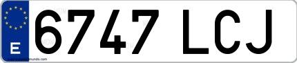 Ejemplo de matrícula española 6747 LCJ