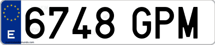 Ejemplo de matrícula de coche ordinaria 6748 GPM