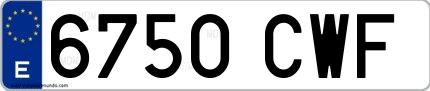 Ejemplo de matrícula española 6750 CWF