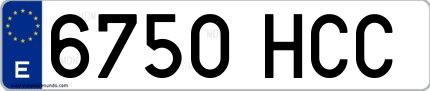 Ejemplo de matrícula española 6750 HCC