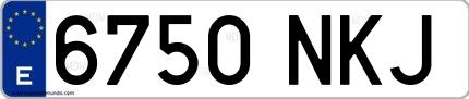 Ejemplo de matrícula española 6750 NKJ