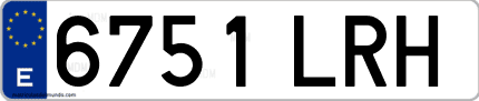 Ejemplo de matrícula de coche ordinaria 6751 LRH