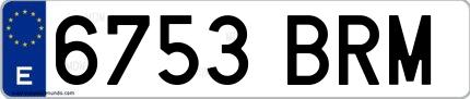 Ejemplo de matrícula española 6753 BRM