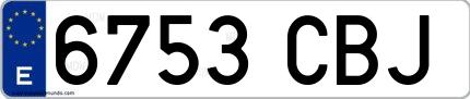 Ejemplo de matrícula española 6753 CBJ