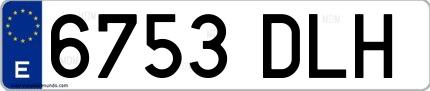 Ejemplo de matrícula española 6753 DLH