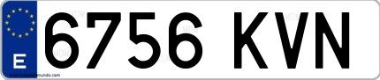 Ejemplo de matrícula española 6756 KVN