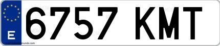 Ejemplo de matrícula española 6757 KMT