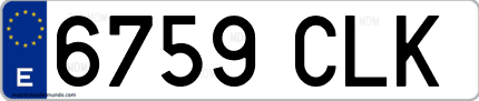 Ejemplo de matrícula de coche ordinaria 6759 CLK