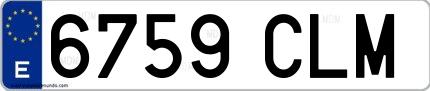Ejemplo de matrícula española 6759 CLM