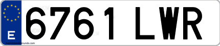Ejemplo de matrícula de coche ordinaria 6761 LWR