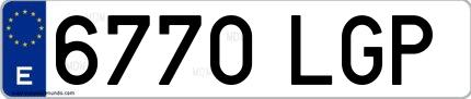 Ejemplo de matrícula española 6770 LGP
