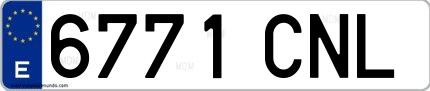 Ejemplo de matrícula española 6771 CNL