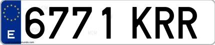 Ejemplo de matrícula española 6771 KRR