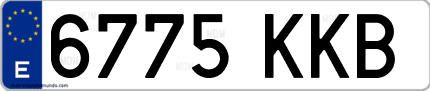 Ejemplo de matrícula de coche ordinaria 6775 KKB