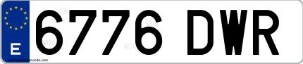 Ejemplo de matrícula española 6776 DWR