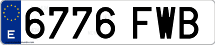 Ejemplo de matrícula de coche ordinaria 6776 FWB