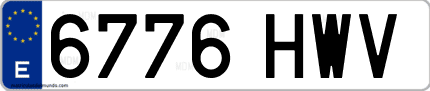 Ejemplo de matrícula de coche ordinaria 6776 HWV