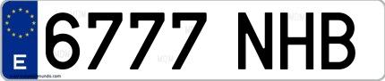 Ejemplo de matrícula española 6777 NHB