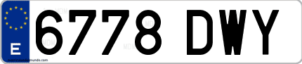 Ejemplo de matrícula de coche ordinaria 6778 DWY