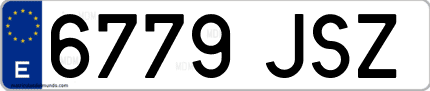 Ejemplo de matrícula de coche ordinaria 6779 JSZ