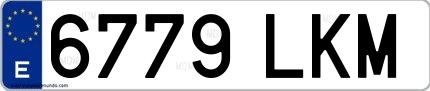 Ejemplo de matrícula española 6779 LKM
