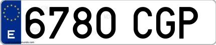 Ejemplo de matrícula española 6780 CGP