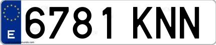 Ejemplo de matrícula española 6781 KNN