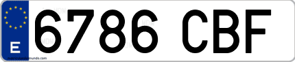 Ejemplo de matrícula de coche ordinaria 6786 CBF