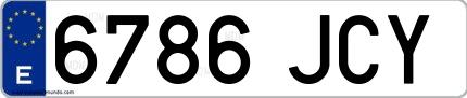 Ejemplo de matrícula española 6786 JCY