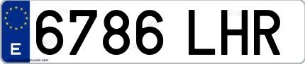Ejemplo de matrícula española 6786 LHR