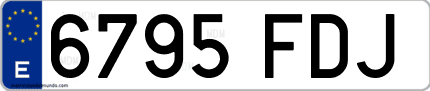 Ejemplo de matrícula de coche ordinaria 6795 FDJ