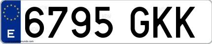 Ejemplo de matrícula española 6795 GKK